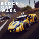 Block Car Wars Brick Car Crash Logo