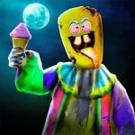 Crazy Ice Scream Freaky Clown Logo